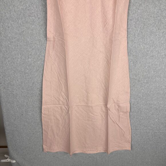 New BARE by Charlie Holiday Womans Large The Slip Dress Rose Pink Hemp Cotton - Picture 9 of 11